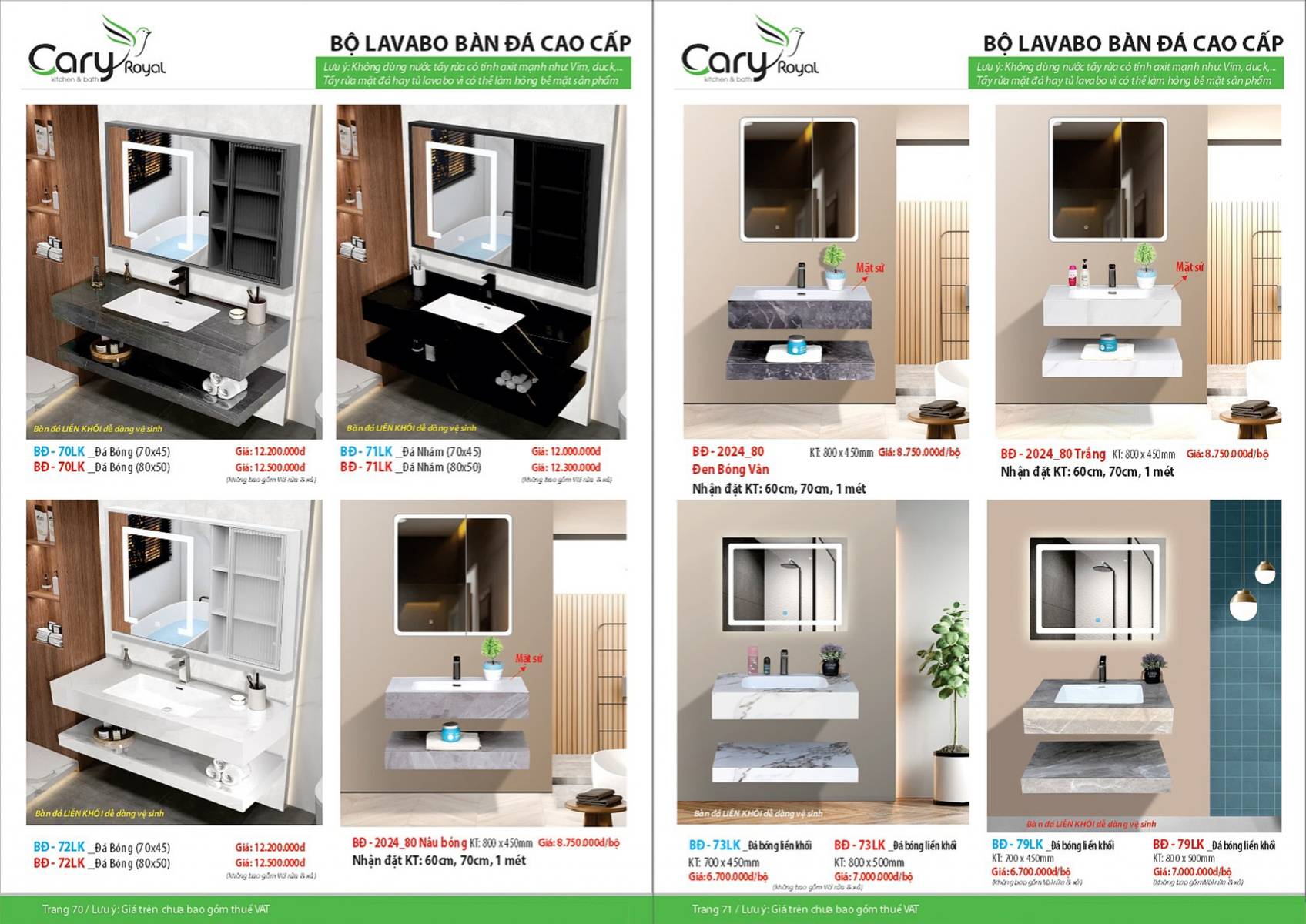 Thiết bị vệ sinh Cary Royal Catalogue và Bảng giá mới nhất 2026 /Page 36